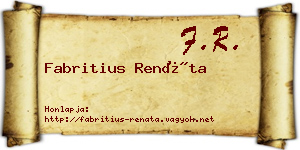 Fabritius Renáta névjegykártya